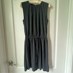Loft, soft black draw string waist dress. 72% modal 26% polyester XS